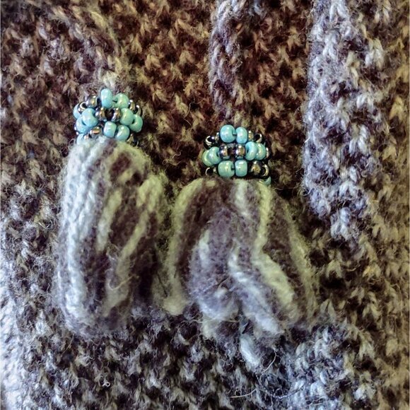 J Jill Long Cardigan Sweater Blue Women Size Large Tassel Tie Knt Wool B… - Picture 9 of 9